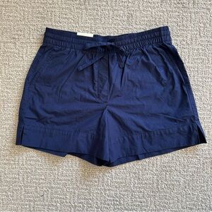 Blue Cotton Drawstring Shorts